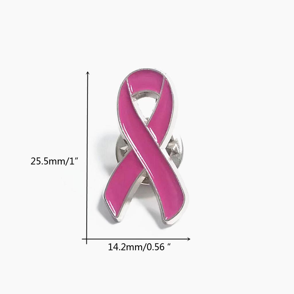 Pack of 10pcs Pink Ribbon Lapel Pin Breast Cancers Research and Awareness Brooches Set Coat Shirt Sweater Safety Pins