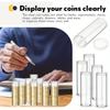 20pcs Clear Coin Storage Tubes with Airtight Screw Cap Heavy-Duty Transparent Organizer Tube Crushproof Dustproof Coin Organizer