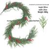 Artificial Norfolk Pine Wreath with Red Berries & Rattan Vines for Cross-Border Christmas Decoration