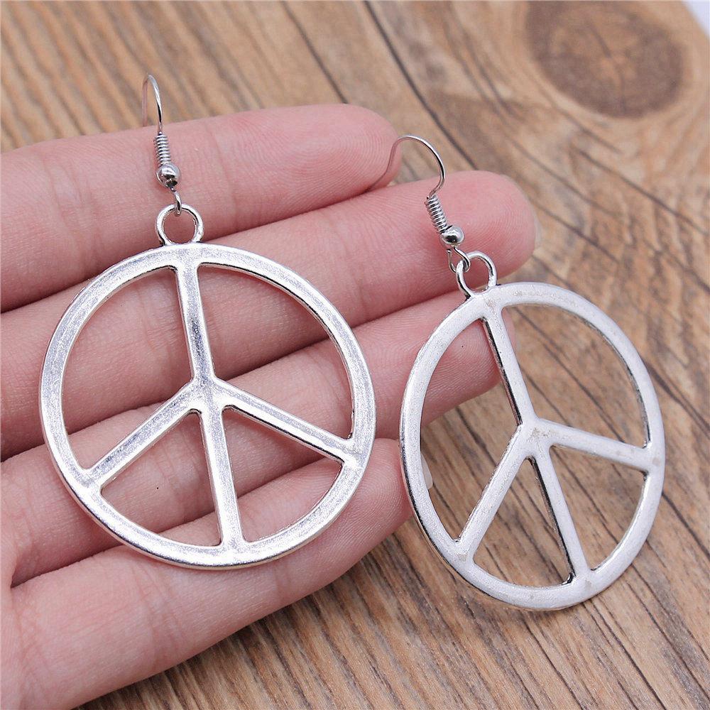 Drop & Dangle Earring OM Peace Tag Chinese Minimalist Jewelry ComponentsEarring Size 18x19mm QE016
