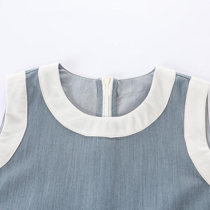 Girl's 2026 Summer Color-Block A-Line Vest Dress