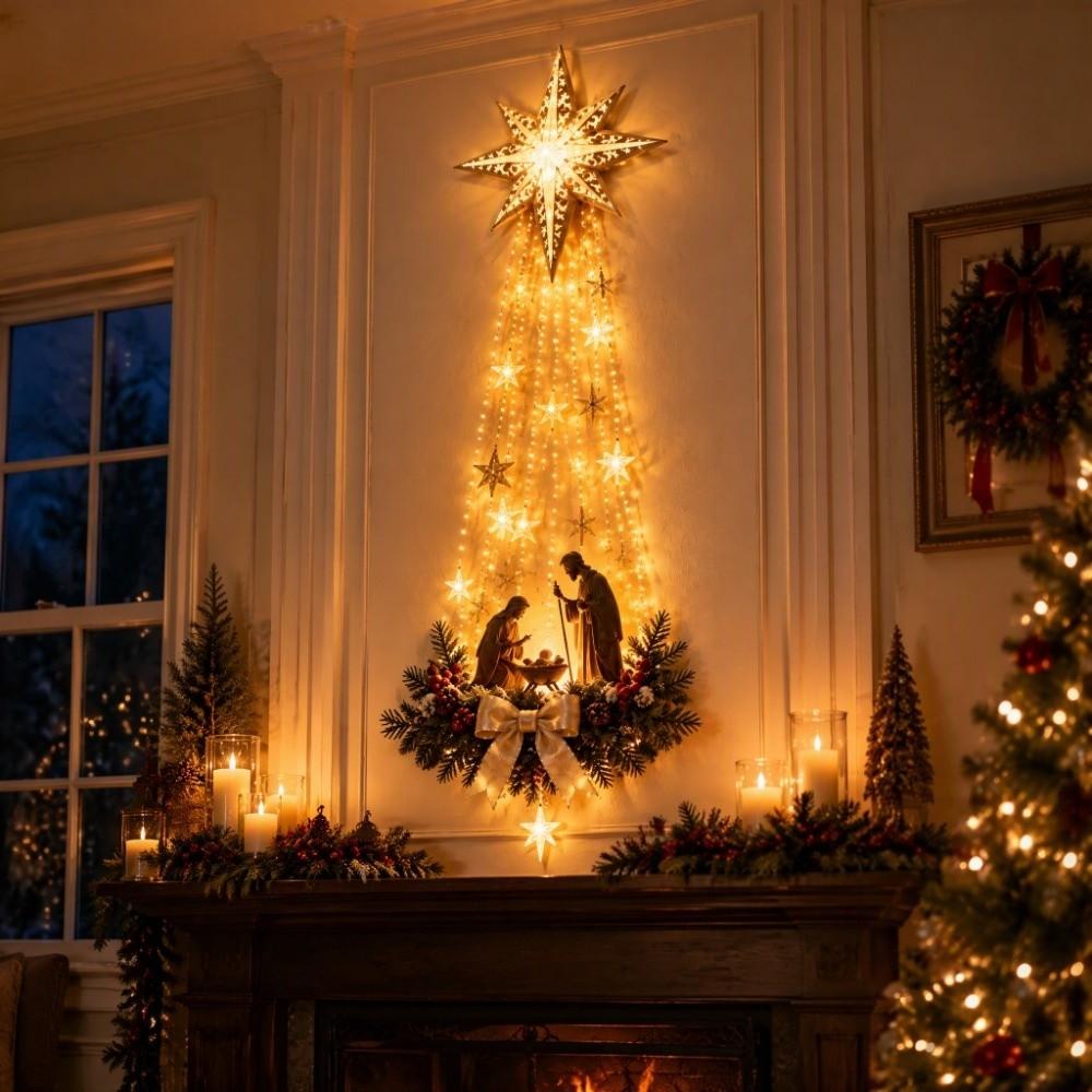 Warm White Lights Light-emitting Birth Scene Wall Decoration  Home Indoor Decor