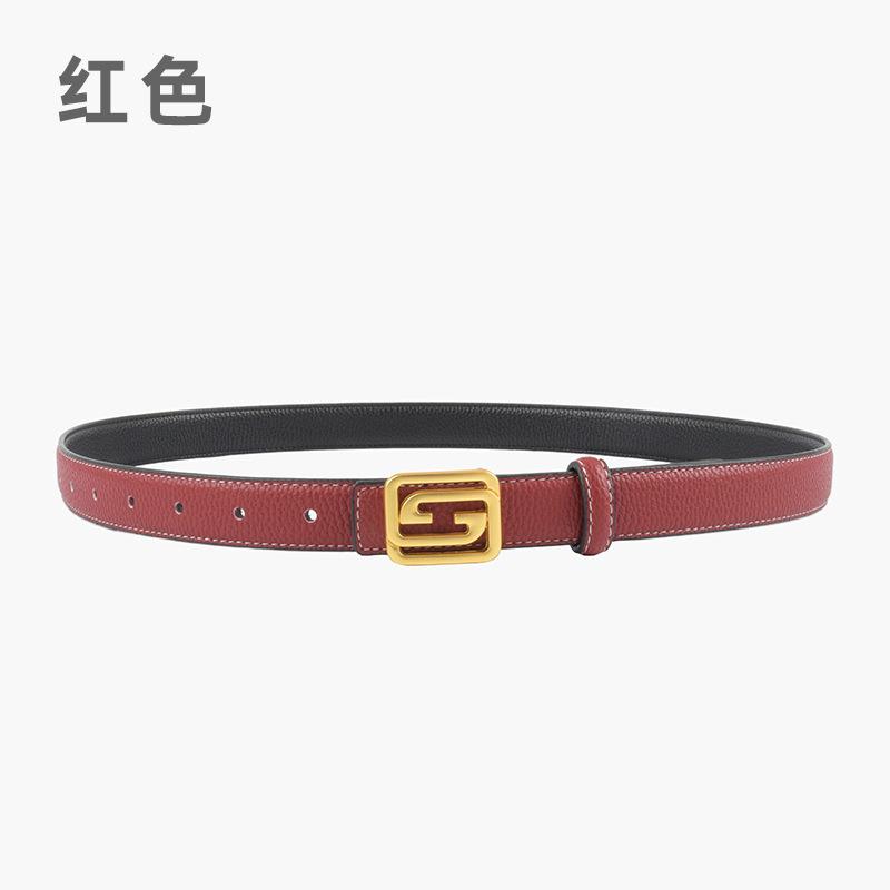 Lychee Pattern Can Be Used On Both Sides, First Layer Cowhide, Genuine Leather, Women'S Belt, Women'S Belt With Jeans, Casual Pants.