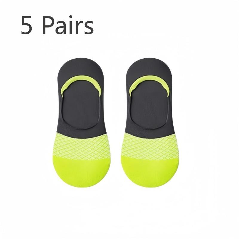 

5 пар мужских летних тонких хлопковых дезодорирующих невидимых носков, впитывающих пот 5 Pairs зелёный