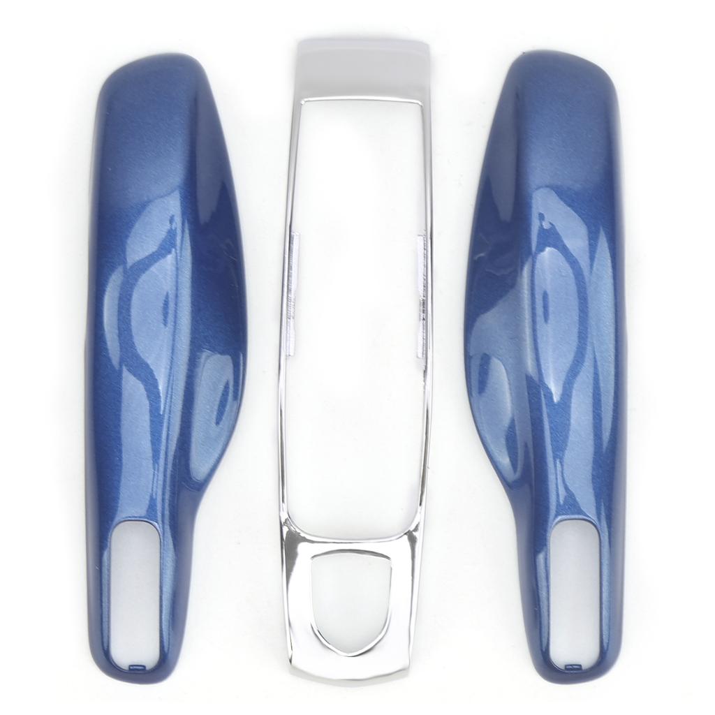 Car Remote Key Fob Case Trim Protective Cover Fit for 911Panamera Macan Boxster(Blue Silver )