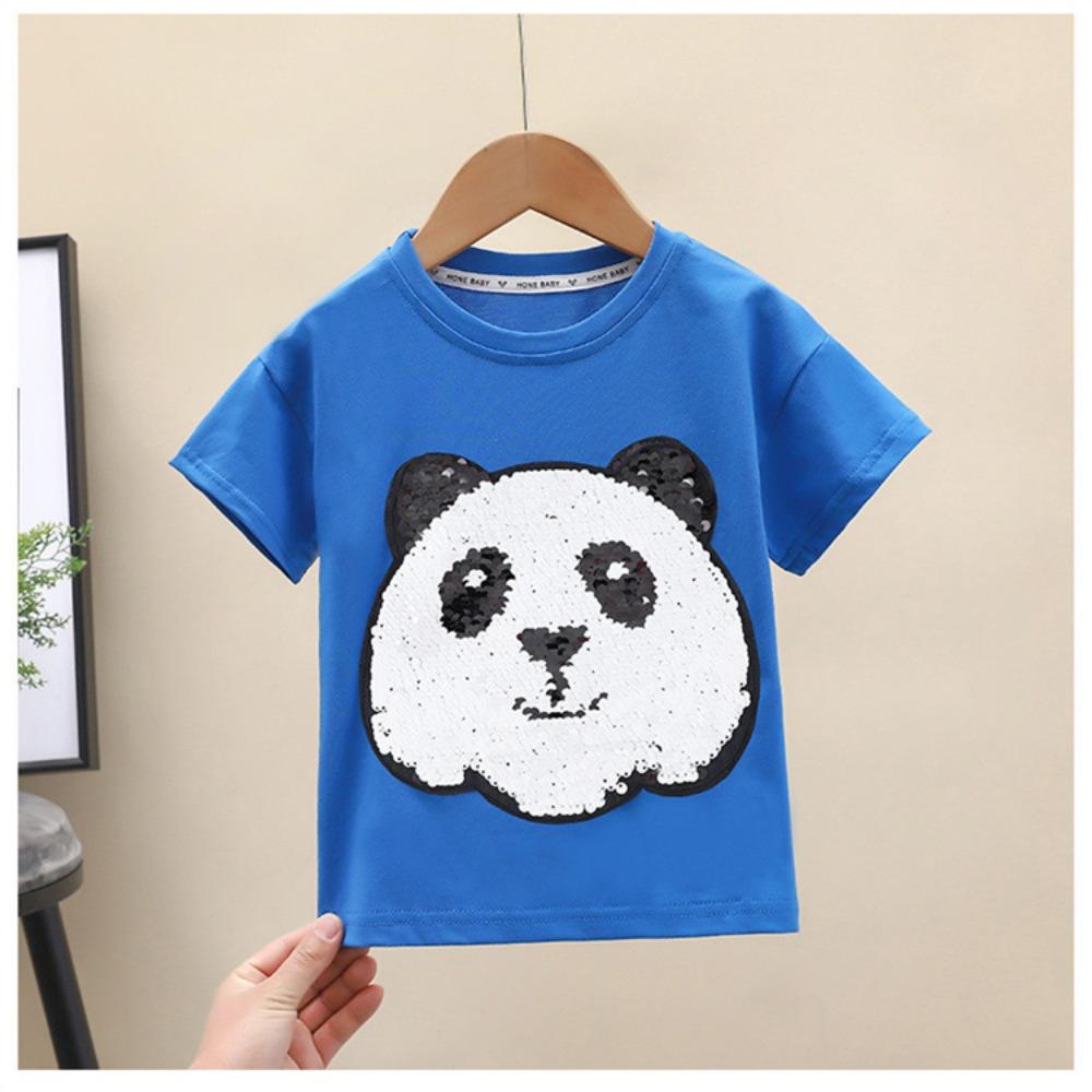 Children's short-sleeved T-shirt Panda Tiger boys casual sports T-shirt