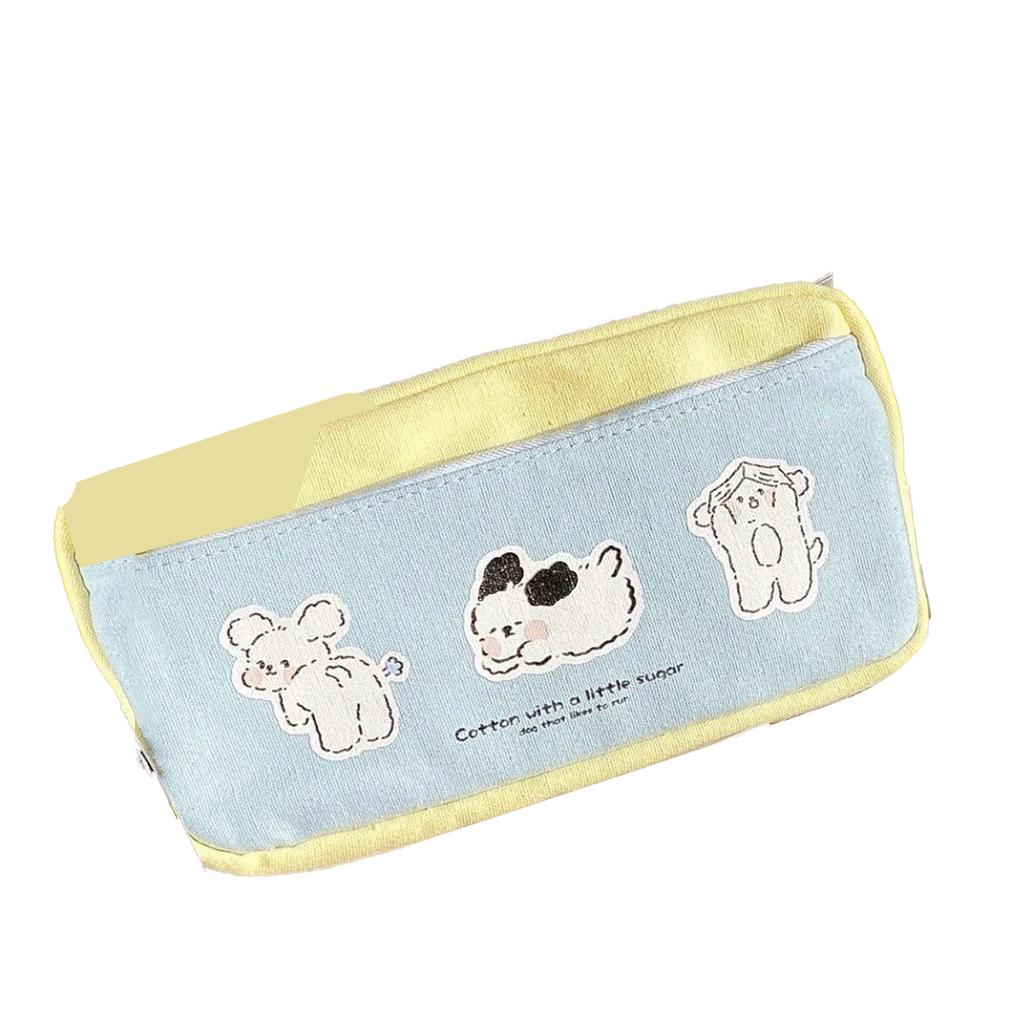 Large Pencil Case Multipurpose Cute High Capacity Multi Compartments Portable Canvas Pencil Pouch for School Home