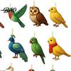 Christmas Party Bird Favors 24 Day Advent Calendar with 2D Flat Acrylic Hanging Pendants, Detailed Animal Shaped Decors Countdown Calendar,