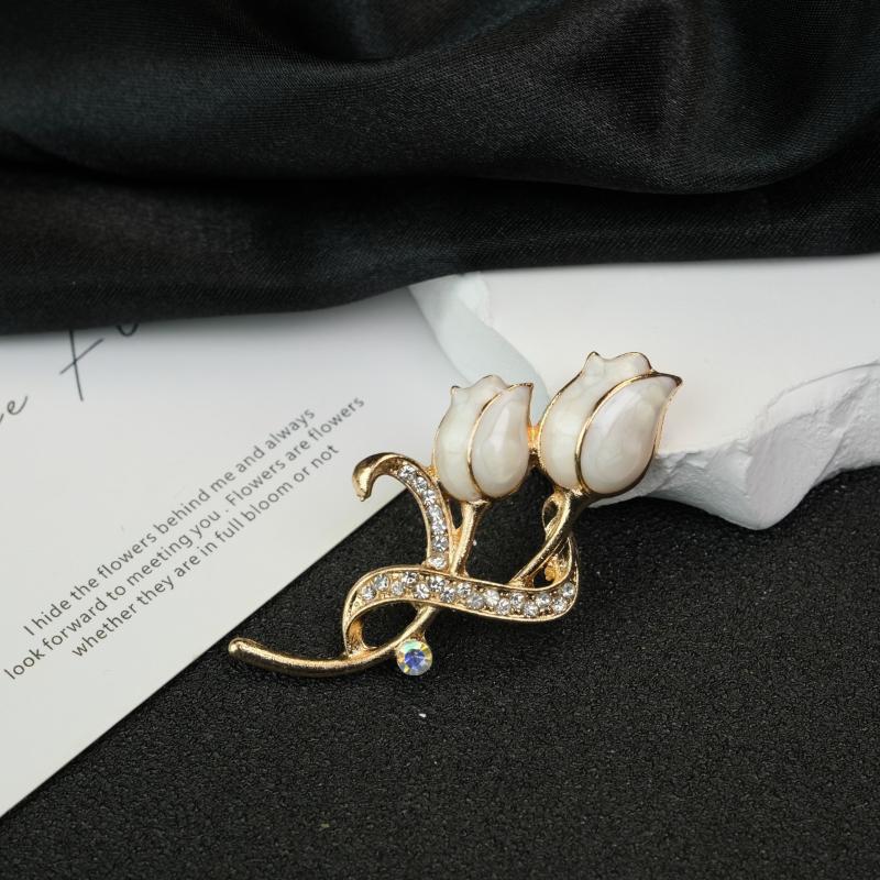 Exquisite Enamel Tulip Brooch Women'S Brooches Pins Clothing Coat Luxury Jewelry Girl Gift