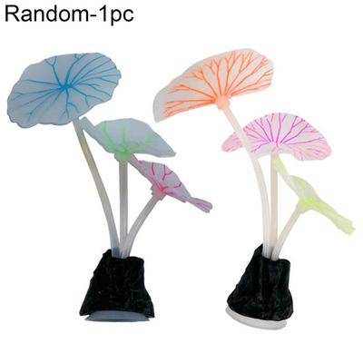 Silicone Simulated Aquatic Plant Fluorescent Aquarium Decoration with Sucker