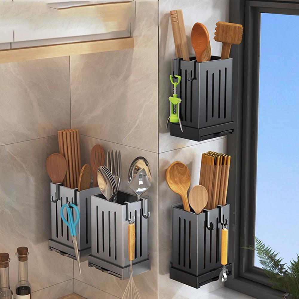 Väggmonterad köksredskapshållare med droppbricka Högkvalitativ ABS-plast