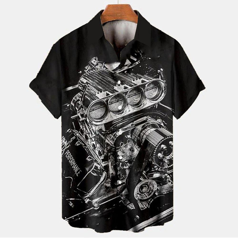 Hawaiian Men's Shirt, Car and Motorcycle Men's Short-sleeved Collared Shirt 2026