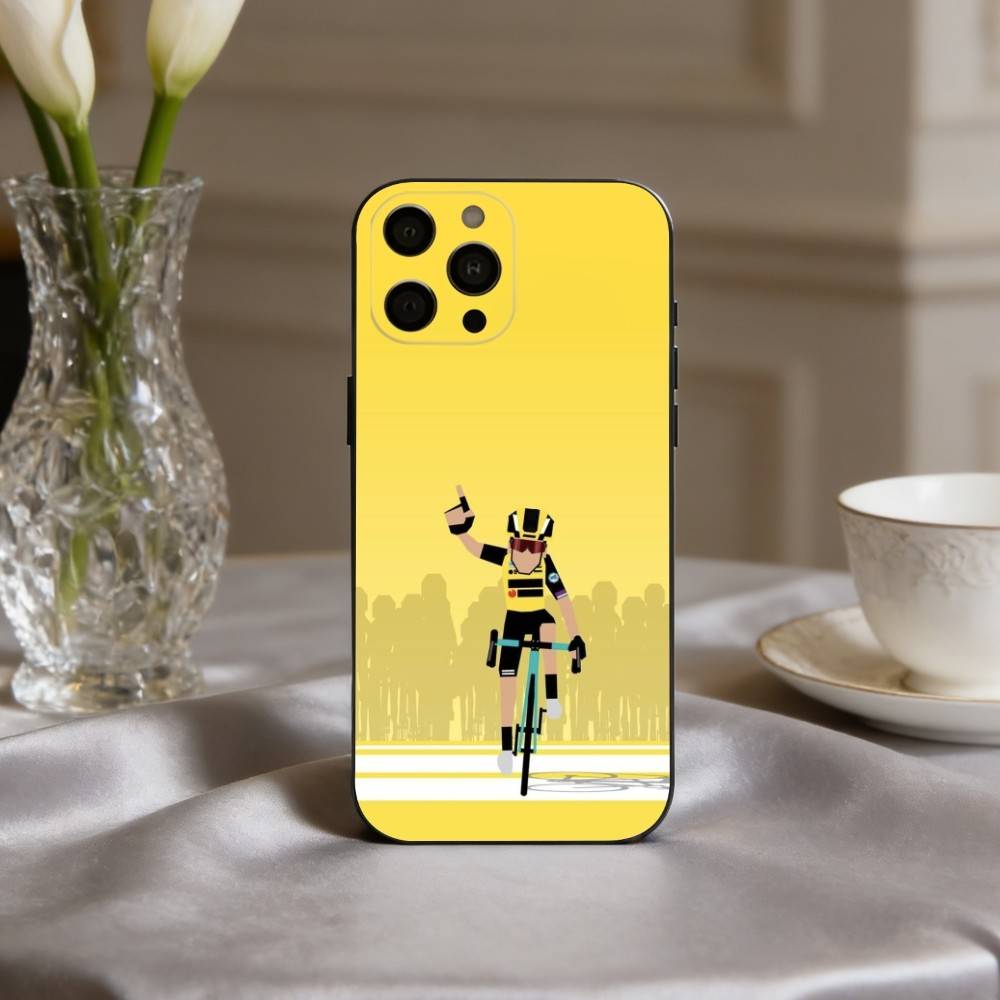 T-Tour De France B-Bike R-Rainbow Phone Case For iPhone 17,16,15,14,13,12,11 Plus,Pro Max,XS,Soft Silicone Black Cover