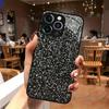 Shiny Sequin Pattern Tempered Glass Phone Case for iPhone17Promax Anti-fall16 15 14 13 12 11Pro/ Max /Plus Shockproof Back Cover