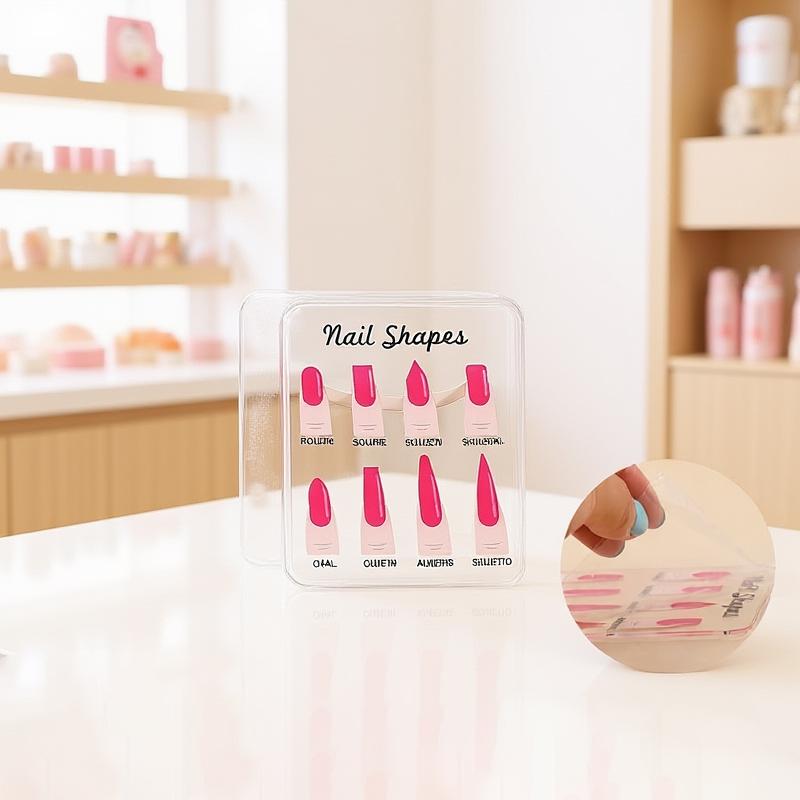 Průhledná akrylová deska Dřevěná základna S tvary diamantových hřebíků Ukazovací deska Nehtové umění Rekvizita Stolní Nehtové umění Pracovní ukázková deska