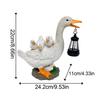 Garden Solar Sculpture Weatherproof Sunproof Night Lamp Duck Shape Solar-operated Garden Statue with Lantern for Patio Yard Lawn