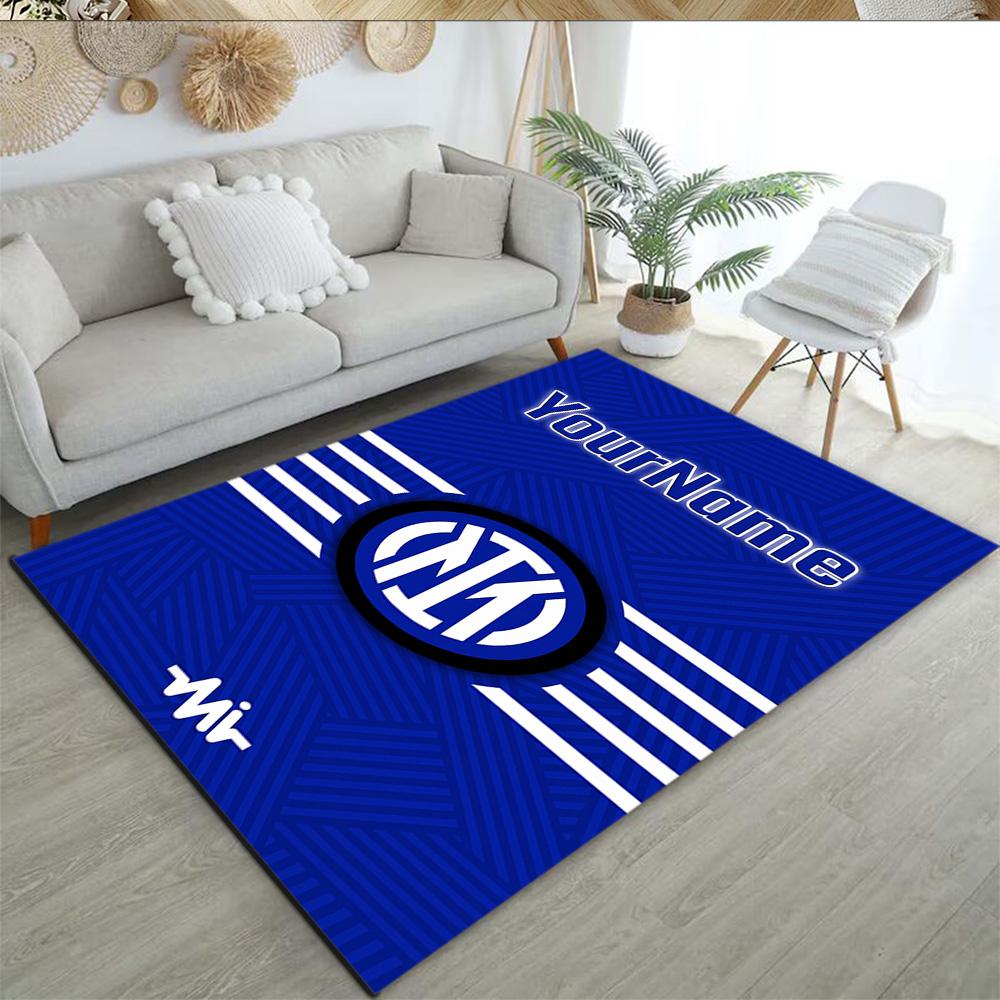 Inter Milan Customize Your Name Floor Rug Office Rug Suitable for Balcony Foyer Dining Room Entryway Antislip Carpet Decorate Offices Spiritual Gift
