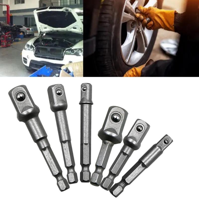 3Pcs Drill Socket Adapter Extension Set Small 1/4" 3/8" 1/2" Wind Batch Socket Adapt Your Power Drill to High Torque