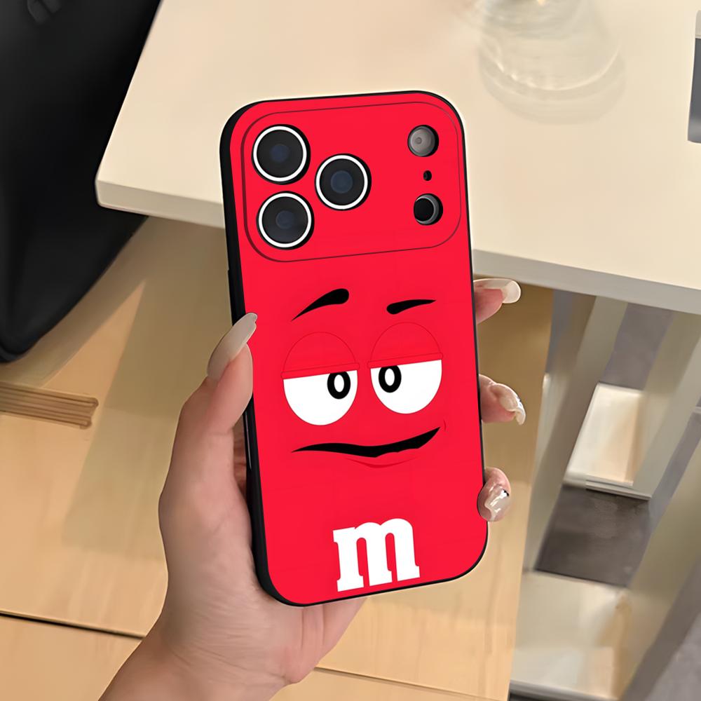 Custodia per Telefono al Cioccolato M&MS Per IPhone 17 Air 16 E Pro Max 15 14 13 Mini 12 Pro 11 Max Plus Guscio Morbido Nero