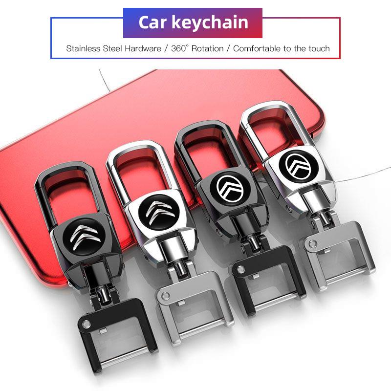 Stainless Steel Car Logo Keychain 3D Decoration Keyring Accessories For Citroen C8 DS3 C6 C3 Vts C4 Saxo C4L C5 C2 Xsara C3-XR