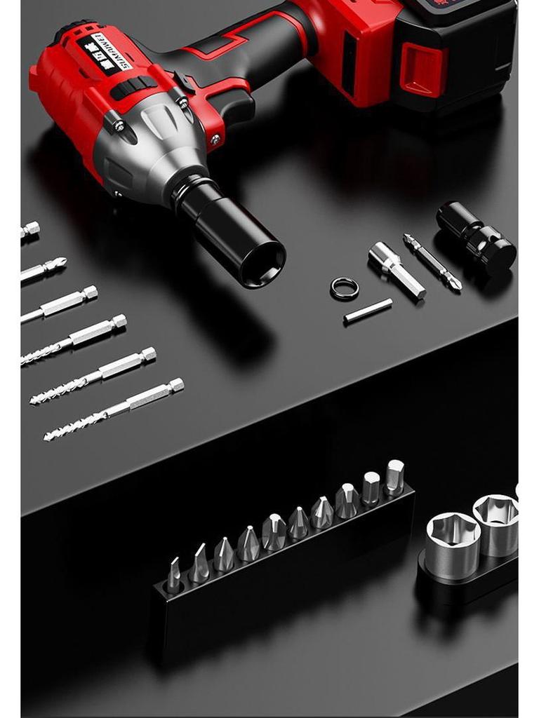 High Torque Rechargeable Brushless Electric Impact Wrench with Lithium Battery for Woodworking & Auto Repair