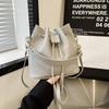 Women's Bag 2025 Fringed New Pumping Bucket Shoulder Bag Solid Color PU Casual Women's Bag Ins Small Bag Manufacturer Wholesale