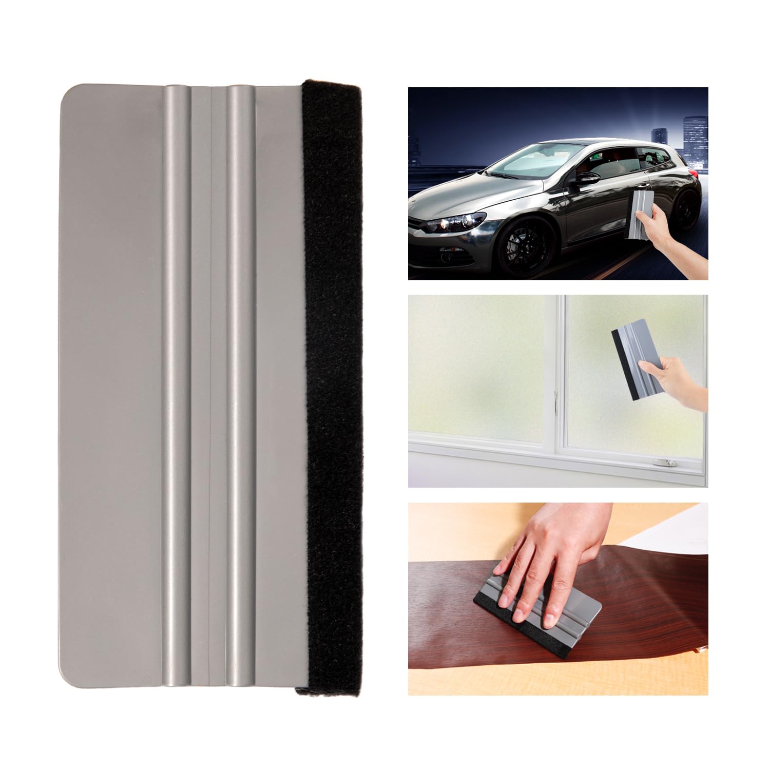

PROTEALL Ракель для нанесения пленки Пленка для оконного стекла Автомобильная пленка Устойчивый к царапинам Резиновый ракель Оклейка автомобиля 8x15cm серый
