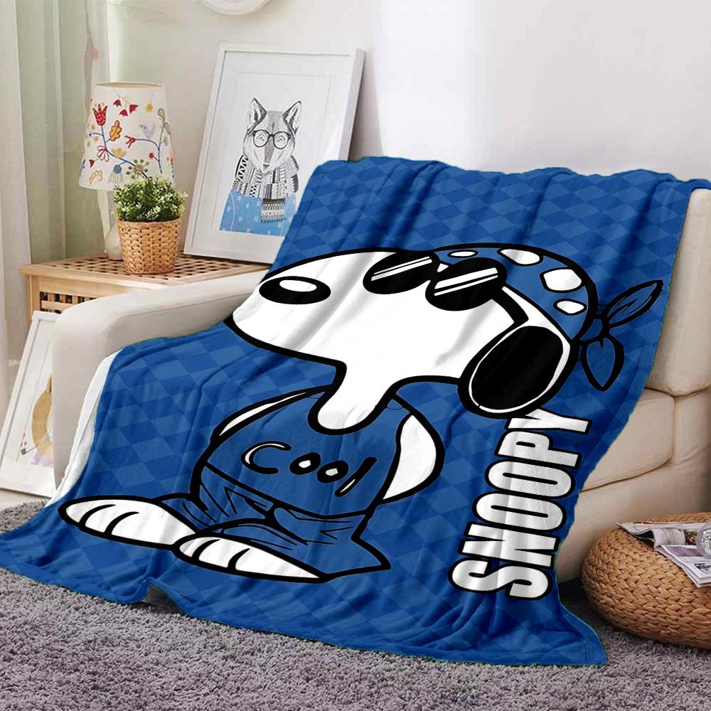 1pc Snoopys Happy Dance Flannel Blanket,Ultra Soft Warm Plush Throw for Home Bedroom Bed Sofa Cover Camping Picnic gift Y72434