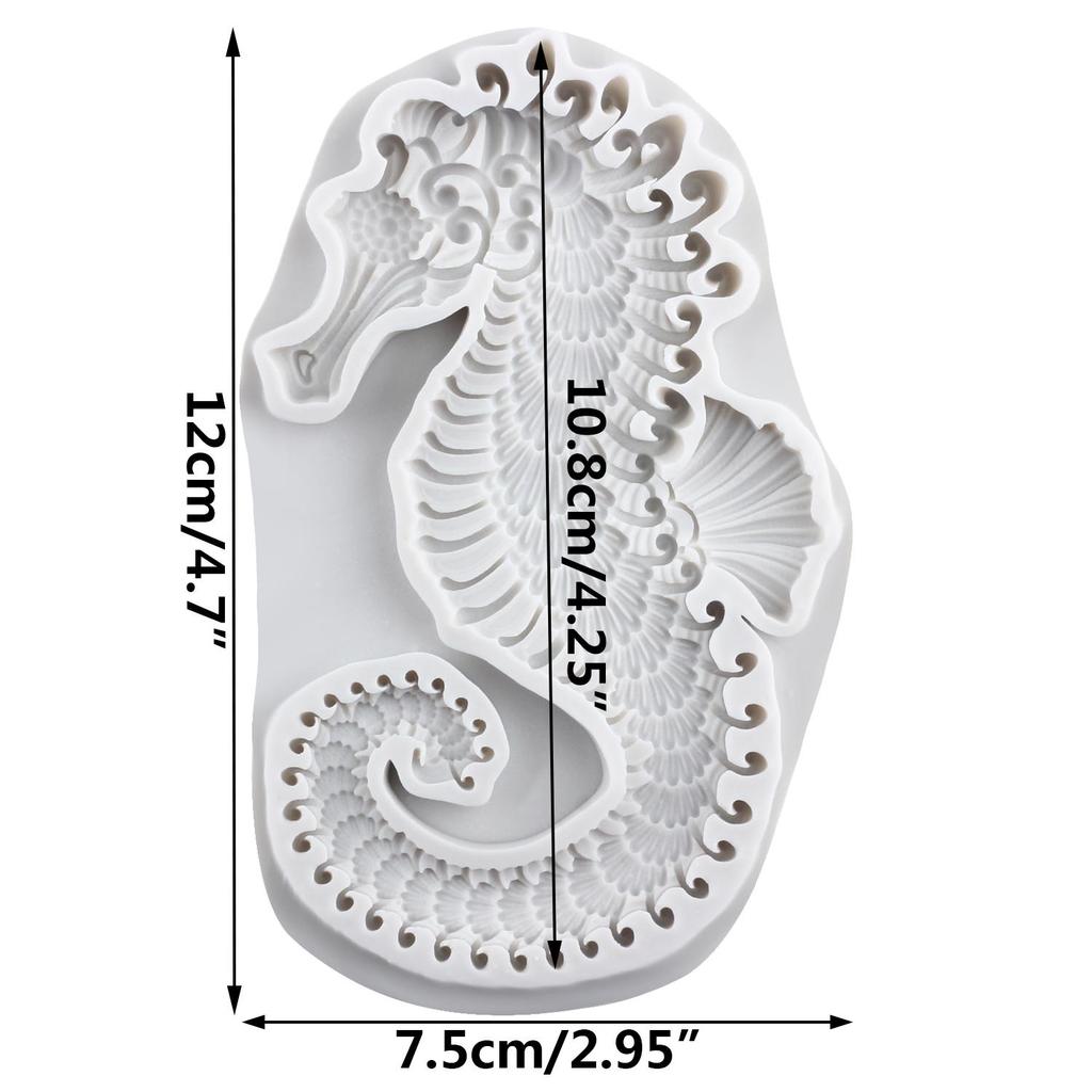 Seahorse Silicone Molds Hippocampus Fondant Mold Cake Decorating Tools Cupcake Topper Candy Chocolate Gumpaste Mold