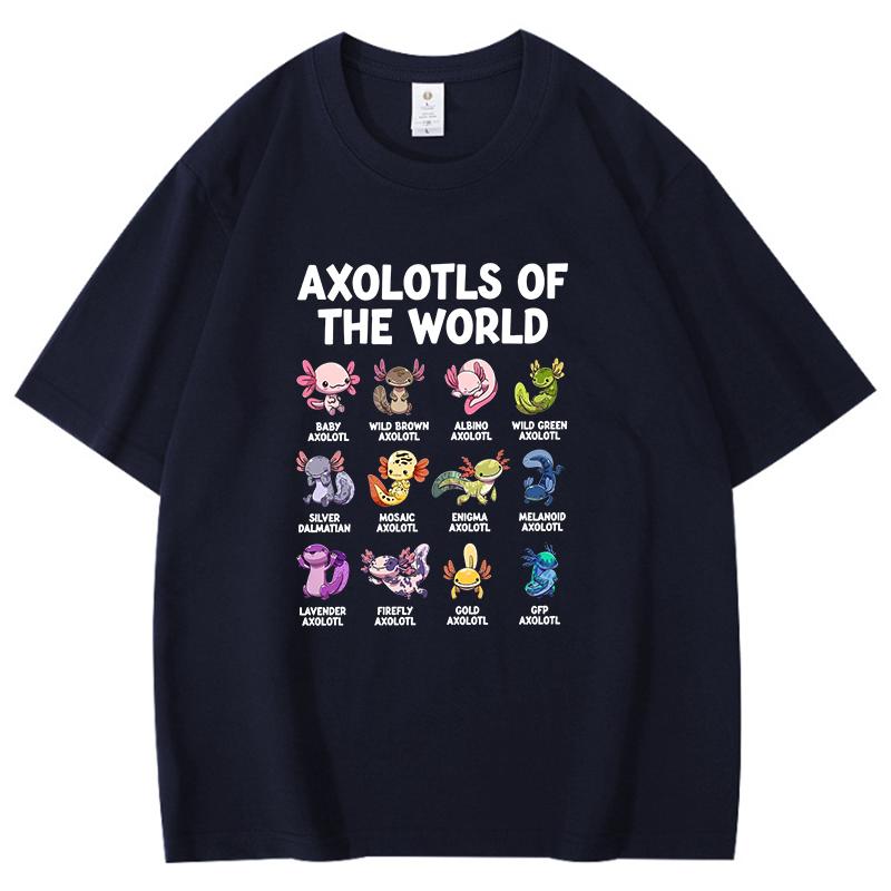 

New Hot Axolotls of the World Print Tshirts Women Unisex Summer Casual Tshirts O Neck Shortsleeved Tshirts Fashion Shirts Tee 4XL