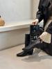 ALIGUIFEI two-wear folded short boots inner heightening suede western boots women's autumn and winter belt buckle medium boots