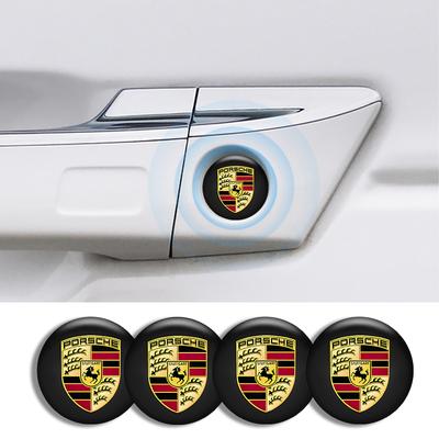 PQMZ2 4PCS 20mm Car Door Lock Eye Sticker Protect Against Dirt Stickers For 911 Cayenne Carrera 928 Panamera Boxster Macan 918