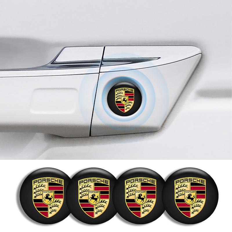 4PCS Car Door Lock Eye Stickers Protect Against Dirt Stickers For Porsche 911 Cayenne Carrera-GT 928 Panamera Boxster Macan 918
