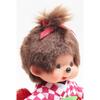 Kyugetsu Official Original Monchhichi Doll in Kimono, Girl, Checkered Pattern, Red IPM-13-Z