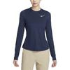 Nike UV Victory Solid Round Neck Quick-Dry Slim Fit Printed Golf Long Sleeve T-Shirt Women Tops Obsidian DH2069-451