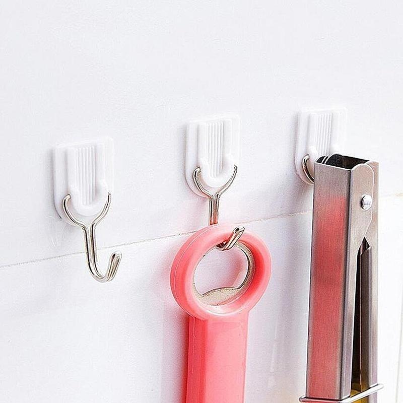 6Pcs/lot Colorful Wall Hook Key Hair Pin Holder Organizer Decorative Organizer