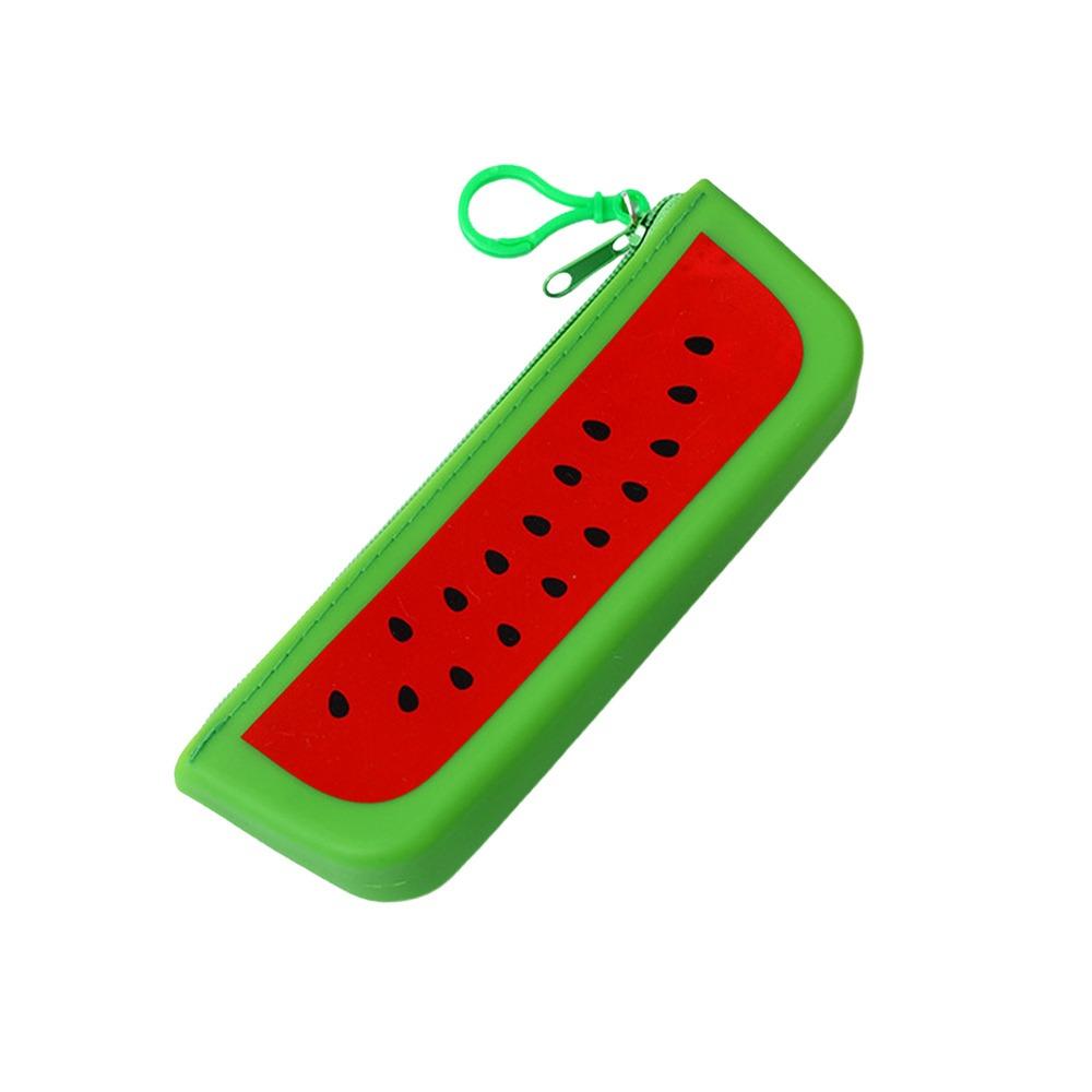 Simulated Fruit Pencil Case Silicone Stationery Pouch Portable Pen Bag  School Office