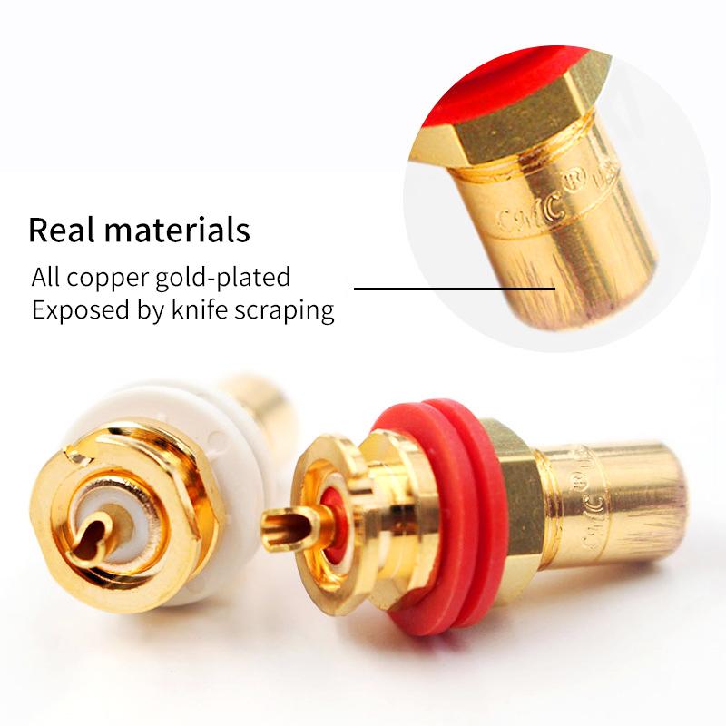 10Pcs RCA Female Socket CMC Connector Chassis Panel Mount Adapter Audio Amplifier Terminal Plug AV Speaker Plug DIY Wire Jack