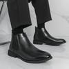 Men’s Chelsea Short Boots Business Formal High Top Boots Brown Tuxedo Ankle Boots Black Boots Large Size