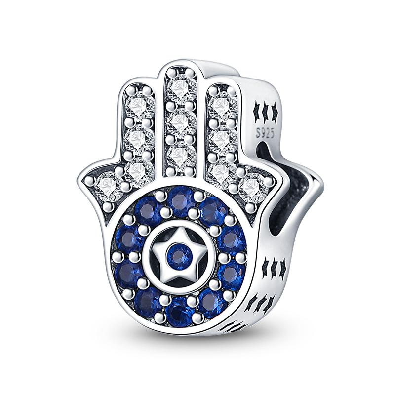 Genuine copper Classic Palm Devils Eye Charm Bead Charms Bead Charms Ideal For Women Male Compatible With 3mm Authentic Bracelets Fine Do It Yourself