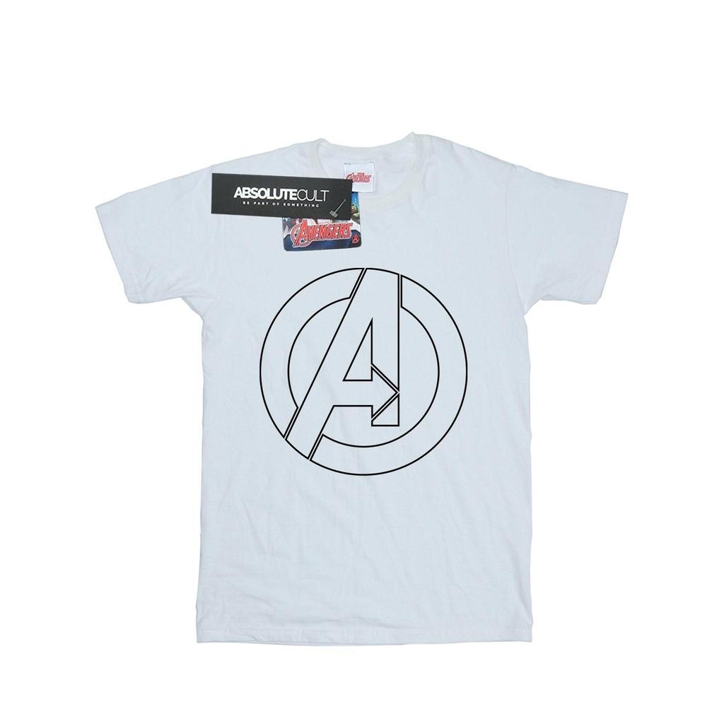 Marvel Womens/Ladies Avengers Assemble A Logo Outline Cotton Boyfriend T-Shirt