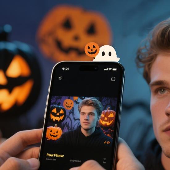Halloween Ghost Phone Buddy Mini Phone Figure Surprise Toy Stick-on Cute Ghost Phone Topper Adhesive Cling Decoration for Smartphone