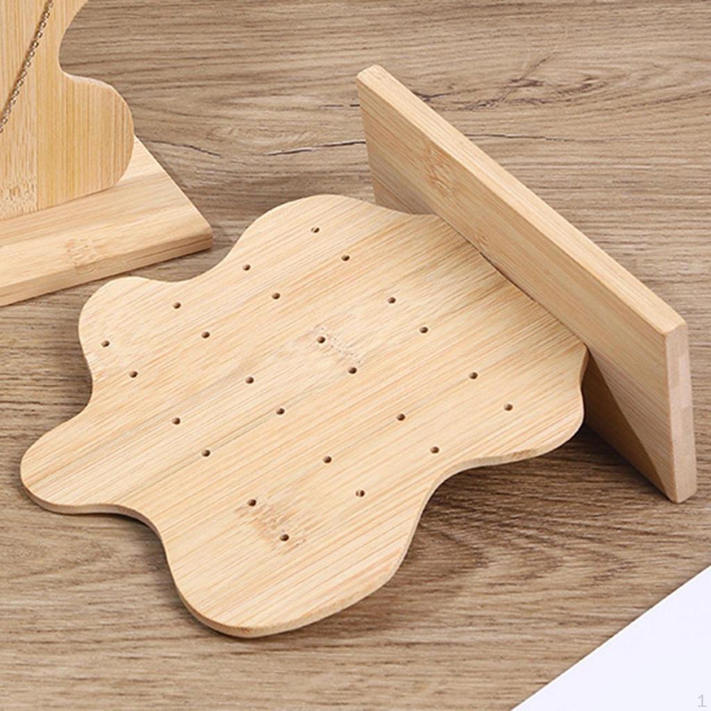 Jewelry Display Stand Bamboo Decorative Holder Storage for Store Selling