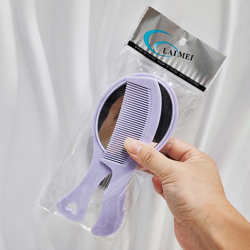 Handspiegel Kamm Set Haarbürste Make-up Tragbares Zubehör Gehalten Schminkspiegel Kompakt Mit Frau