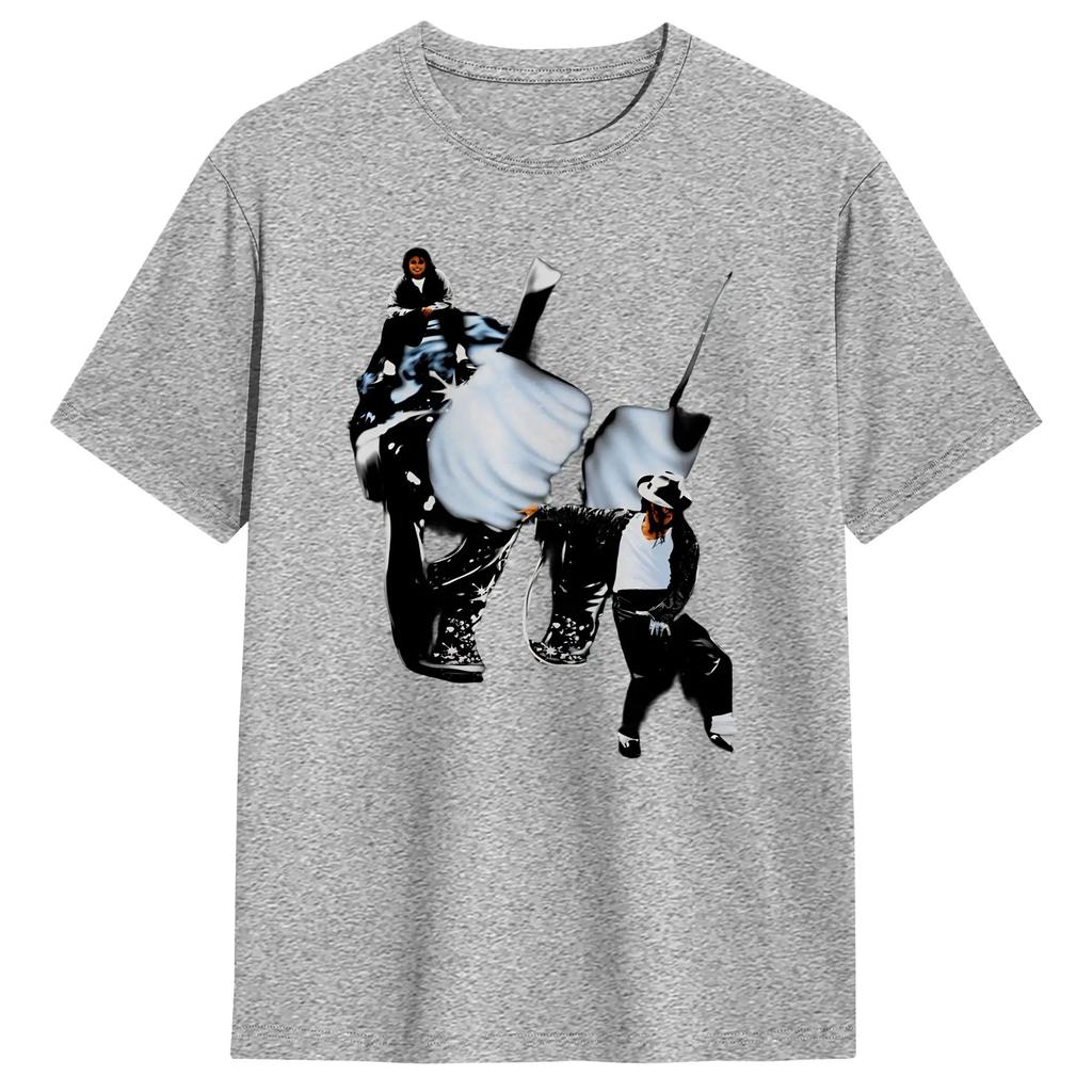 Michael Jackson King Of Pop Moonwalk Men's T Shirt  Funny Tees Short Sleeve Crewneck T-Shirts 100% Cotton Printing Tops