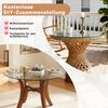 Separate Round Tabletop Made of Tempered Glass – Diameter 76 cm, Thickness 0.72 cm, Durable and Space-Saving. No Assembly Required.