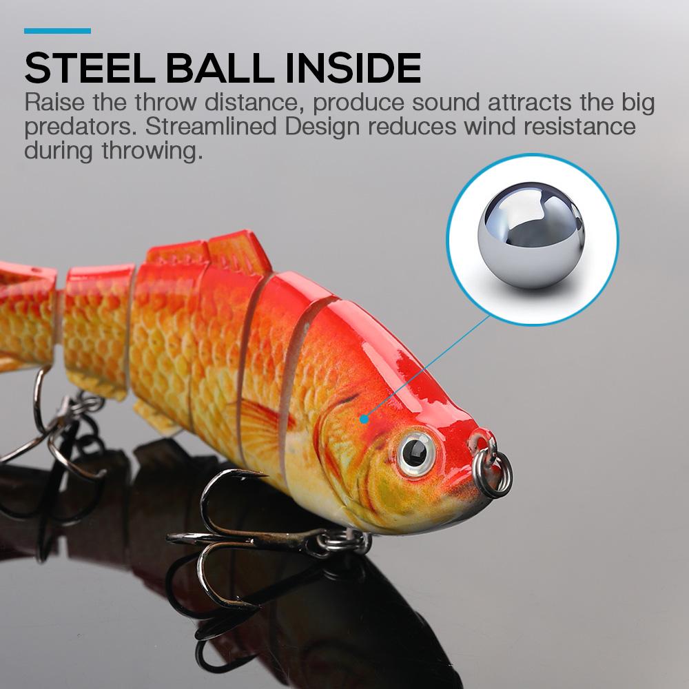 Set of 3 Artificial Baits Kit 10cm 17g Sinking Swimbait Crankbaits Premium Wobbler Lures for Pike Fishing