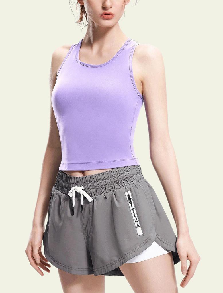 One-Piece Sports Bra with Shock-Absorbing Pads - Pilates & Fitness Vest