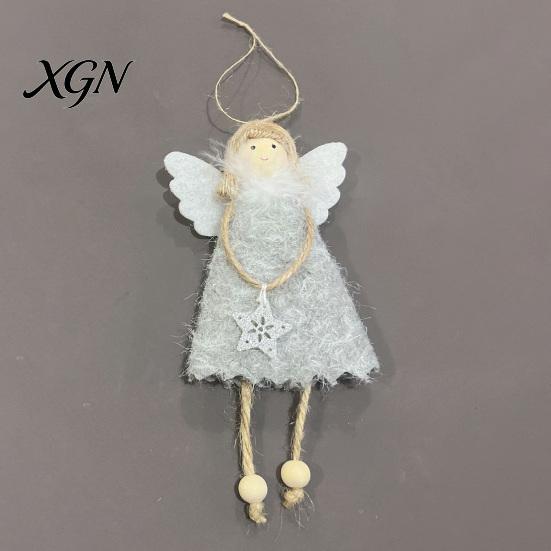 Soft Plush Home Decor Christmas Tree Angel Doll Ornament, Cute Small Handmade Pendant for Thanksgiving Day Gifts, Holiday Party Hanging