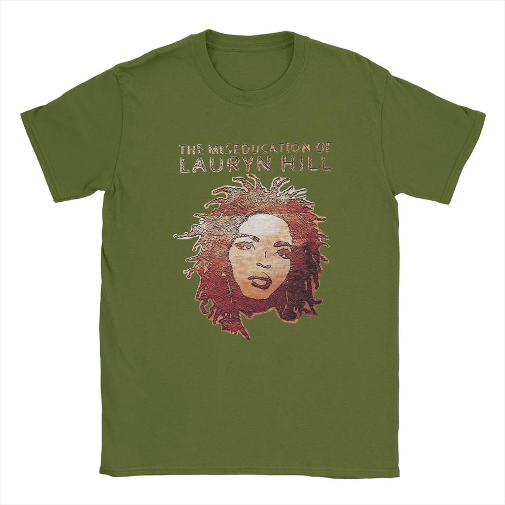 Novelty Famous Lauryn Hill T-Shirts Men Crewneck Pure Cotton T Shirt Hip Hop Harajuku Music Short Sleeve Tees Plus Size Clothes